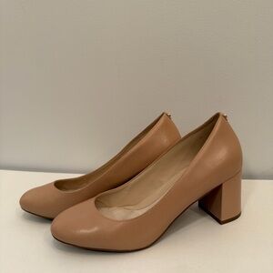 Cole Haan Tan Block Heel Pumps